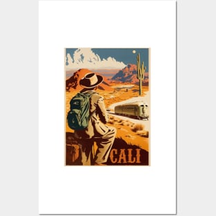 California Desert Vintage Travel Art Poster Posters and Art